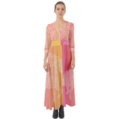 Unicorm Orange And Pink Button Up Boho Maxi Dress by lifestyleshopee