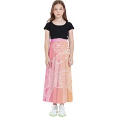 Unicorm Orange And Pink Kids  Flared Maxi Skirt by lifestyleshopee