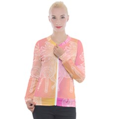 Unicorm Orange And Pink Casual Zip Up Jacket by lifestyleshopee