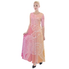 Unicorm Orange And Pink Half Sleeves Maxi Dress by lifestyleshopee