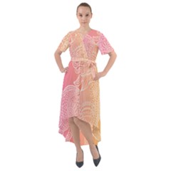 Unicorm Orange And Pink Front Wrap High Low Dress by lifestyleshopee