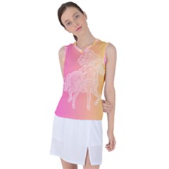 Unicorm Orange And Pink Women s Sleeveless Sports Top by lifestyleshopee