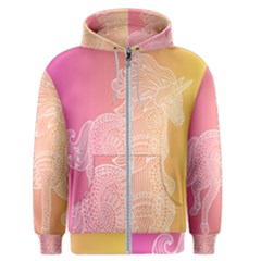 Unicorm Orange And Pink Men s Zipper Hoodie by lifestyleshopee