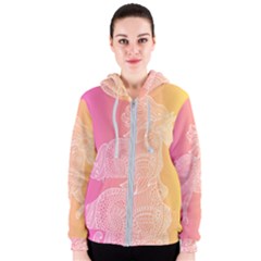 Unicorm Orange And Pink Women s Zipper Hoodie by lifestyleshopee