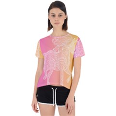 Unicorm Orange And Pink Open Back Sport Tee by lifestyleshopee