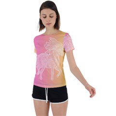 Unicorm Orange And Pink Back Circle Cutout Sports Tee by lifestyleshopee