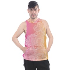 Unicorm Orange And Pink Men s Sleeveless Hoodie by lifestyleshopee