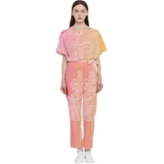 Unicorm Orange And Pink Batwing Lightweight Chiffon Jumpsuit by lifestyleshopee