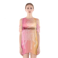 Unicorm Orange And Pink Shoulder Cutout One Piece Dress by lifestyleshopee