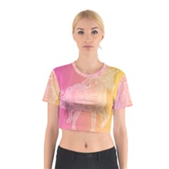 Unicorm Orange And Pink Cotton Crop Top by lifestyleshopee