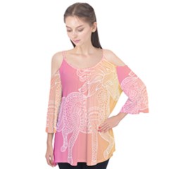 Unicorm Orange And Pink Flutter Tees