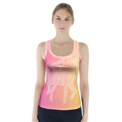 Unicorm Orange And Pink Racer Back Sports Top by lifestyleshopee