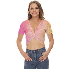 Unicorm Orange And Pink Twist Front Crop Top by lifestyleshopee