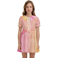 Unicorm Orange And Pink Kids  Sweet Collar Dress by lifestyleshopee