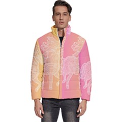 Unicorm Orange And Pink Men s Puffer Bubble Jacket Coat by lifestyleshopee