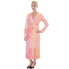 Unicorm Orange And Pink Velvet Maxi Wrap Dress by lifestyleshopee