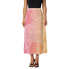 Unicorm Orange And Pink Classic Midi Chiffon Skirt by lifestyleshopee