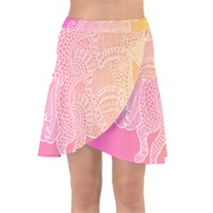 Unicorm Orange And Pink Wrap Front Skirt by lifestyleshopee