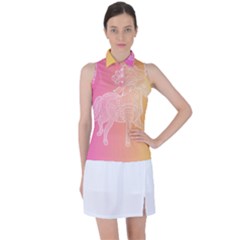 Unicorm Orange And Pink Women s Sleeveless Polo Tee by lifestyleshopee