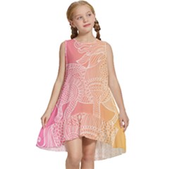 Unicorm Orange And Pink Kids  Frill Swing Dress by lifestyleshopee