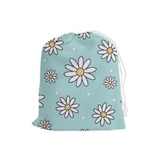 Art Floral Pattern Design Wallpaper Background Drawstring Pouch (large) by Ravend