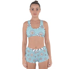 Art Floral Pattern Design Wallpaper Background Racerback Boyleg Bikini Set