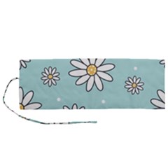 Art Floral Pattern Design Wallpaper Background Roll Up Canvas Pencil Holder (m) by Ravend