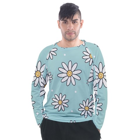 Art Floral Pattern Design Wallpaper Background Men s Long Sleeve Raglan Tee by Ravend