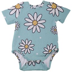 Art Floral Pattern Design Wallpaper Background Baby Short Sleeve Bodysuit by Ravend