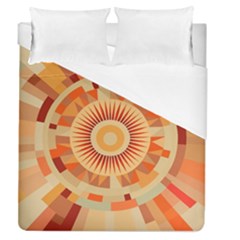 Ai Generated Retro Geometric Pattern Decor Pattern Duvet Cover (queen Size) by Ravend