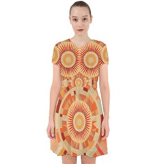 Ai Generated Retro Geometric Pattern Decor Pattern Adorable In Chiffon Dress by Ravend