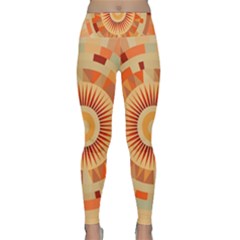 Ai Generated Retro Geometric Pattern Decor Pattern Lightweight Velour Classic Yoga Leggings by Ravend