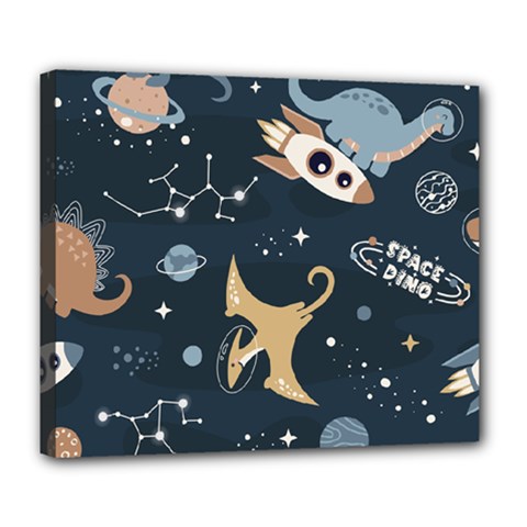 Space Theme Art Pattern Design Wallpaper Deluxe Canvas 24  X 20  (stretched) by Ravend