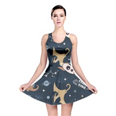 Space Theme Art Pattern Design Wallpaper Reversible Skater Dress by Ravend