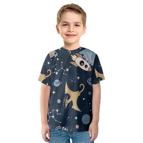 Space Theme Art Pattern Design Wallpaper Kids  Sport Mesh Tee by Ravend