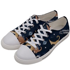 Space Theme Art Pattern Design Wallpaper Men s Low Top Canvas Sneakers by Ravend