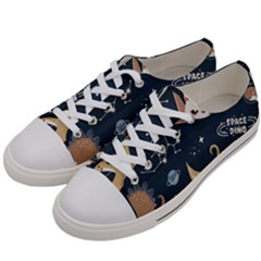 Space Theme Art Pattern Design Wallpaper Women s Low Top Canvas Sneakers by Ravend