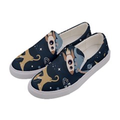 Space Theme Art Pattern Design Wallpaper Women s Canvas Slip Ons by Ravend