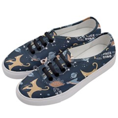 Space Theme Art Pattern Design Wallpaper Women s Classic Low Top Sneakers by Ravend