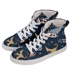 Space Theme Art Pattern Design Wallpaper Men s Hi-top Skate Sneakers by Ravend