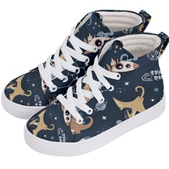 Space Theme Art Pattern Design Wallpaper Kids  Hi-top Skate Sneakers by Ravend