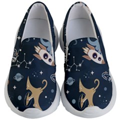 Space Theme Art Pattern Design Wallpaper Kids Lightweight Slip Ons by Ravend