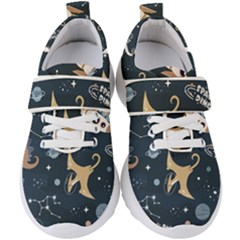 Space Theme Art Pattern Design Wallpaper Kids  Velcro Strap Shoes by Ravend