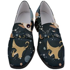 Space Theme Art Pattern Design Wallpaper Women s Chunky Heel Loafers by Ravend