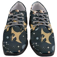 Space Theme Art Pattern Design Wallpaper Women Heeled Oxford Shoes by Ravend