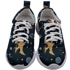 Space Theme Art Pattern Design Wallpaper Kids Athletic Shoes by Ravend