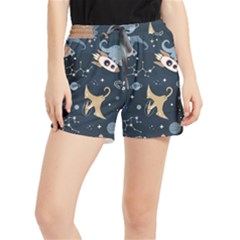 Space Theme Art Pattern Design Wallpaper Women s Runner Shorts by Ravend