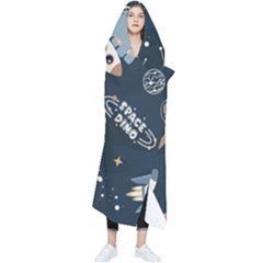 Space Theme Art Pattern Design Wallpaper Wearable Blanket by Ravend