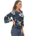 Space Theme Art Pattern Design Wallpaper Cut Out Wide Sleeve Top View3