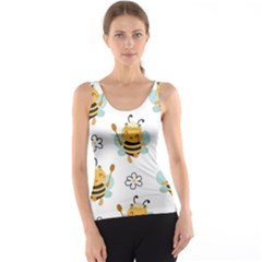 Art Bee Pattern Design Wallpaper Background Tank Top by Ravend